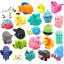 1Pcs Lovely Mixed Animals Swimming Water Toys Colorful Soft Rubber Float Squeeze Sound Squeaky Bathing Toy For Baby Bath Toys 2024 - buy cheap