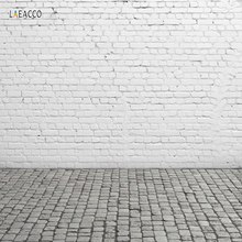 Laeacco White Brick Wall Floor Party Child Baby Cake Smash Photozone Family Shoot Photozone Photo Background Photo Backdrops 2024 - buy cheap