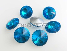 Factory sales Round pointback high quality Glass Lake blue loose rhinestones,DIY Phone nail art Clothing accessories SWYP013 2024 - buy cheap