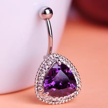 Luxury Brand Violetta Purple cubic Zircon Piercing Jewelry Fashion Women's Belly Button Rings Fashion Summer Style Steel Jewelry 2024 - buy cheap