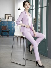 Trajes de negocios ajustados para mujer, pantalones y chaquetas, abrigo profesional, moda rosa, novedad 2024 - compra barato