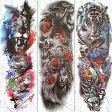 Fórmula tatuagens temporárias, tatuagens de henna para homens e mulheres, temporária, olho de rosa e aquarela, leão, tigre, pasta de papel 2024 - compre barato