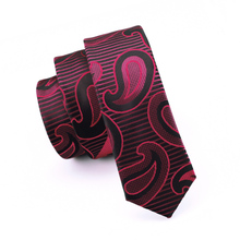 2017 модный тонкий галстук красный и черный узкая тяга Шелковый жаккардовый тканый галстук для мужчин Свадебная вечеринка HH-217 жениха 2024 - купить недорого