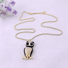 Free shipping fashion woman new jewelry Gold - color pendant ladies long imitation pearl owl temperament necklace girl accessori 2024 - buy cheap