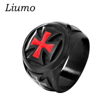 Liumi-anel de motociclista cor preta ou vermelha, estilo punk, anel de aço inoxidável 316l, lr784 2024 - compre barato