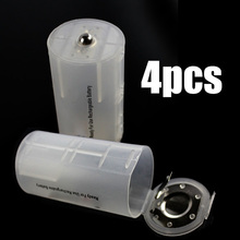 Adaptador de bateria a ausuky-recipiente para bateria-25, caixa conversora de plástico 2aa para d com 4 peças 2024 - compre barato