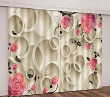 Cortinas para sala de estar, opacas 3D para ventana, sala de estar, dormitorio, decoración de boda, rosas, Cortina de almohada 2024 - compra barato