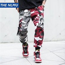 Color Block Camo Cargo Joggers Pants Mens Hip Hop Casual Camouflage Streetwear 2019 Fashion Ankle-Length Cotton Pants WJ210 2024 - buy cheap