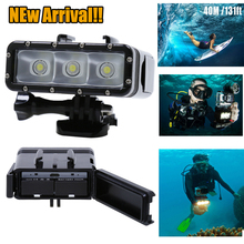 Novidade, acessórios para o mergulho subaquático go pro, ponto de luz led, à prova d'água, para gopro hero 4 3plus 3, câmera sj4000 sjcam 2024 - compre barato