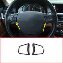 2 pcs Carbon Fiber ABS Steering Wheel Button Frame Trim For BMW 5 Series f10 520 525 2011-2016 Accessory 2024 - buy cheap