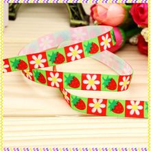 3/8'' Free shipping strawberry printed grosgrain ribbon headwear hair bow diy party decoration wholesale OEM 9mm B1069 2024 - buy cheap