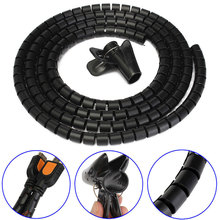 Hot Sale 2M Cable Cord Tidy PC Wire Organising Tool Kit Spiral Wrap Home Office Tool #80583 2024 - buy cheap