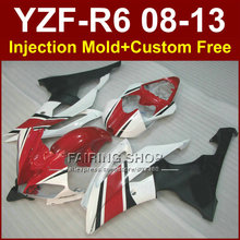 Molde de inyección de plástico ABS para motocicleta YAMAHA, carenados personalizados de color blanco y rojo, piezas de carrocería YZF R6 08-13, YZF1000 R6, 2008, 2009, 2011 y 2013 2024 - compra barato