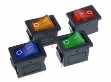 3-контактный клавишный переключатель KCD1 On-Off 6A/10A 250V/125V AC красный желтый зеленый синий Кнопка Лучшая цена 2024 - купить недорого