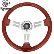 350mm Auto Parts Racing Steering wheel 14 inch ABS Wood Look Car Steering Wheel Brown Color 2024 - buy cheap