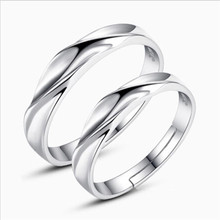 Qualidade superior banhado a prata anéis para mulheres jóias senhora na moda onda casal anéis para menina noiva acessórios de casamento 2024 - compre barato