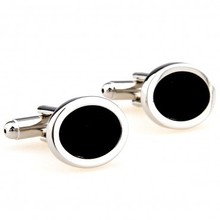 TZG00014 Oval Enamel Black Cufflink 15 Pairs Wholesale Free Shipping 2024 - buy cheap