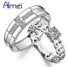 Almei Heart Engagement Ring Women CZ Zircon Jewelry Silver Color Rings Crystal Bijoux Love Wedding Anel FemininoAlmei J391 2024 - buy cheap