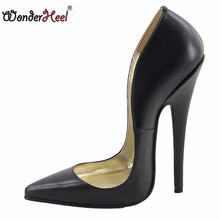 Wonderheel New matte real leather extreme high heel 16cm stiletto heel slip on ultra pointed toe  women fashion sexy pumps 2024 - buy cheap