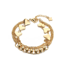 Новые стильные брендовые браслеты с шармами в виде Золотого сердца и бусин, Многомодовые аксессуары, браслеты-цепочки для женщин, браслеты 2024 - купить недорого