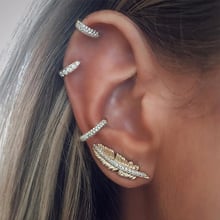 4 Pcs/Set Women Bohemian Gem Crystal Leaf Geometric Round Gold Ear Clip Shining Ear Studs Combination Jewelry Accessories 2024 - buy cheap