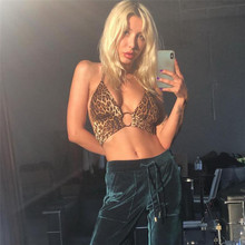 2019 New Women Fashion Sexy Leopard Print Bra Summer Bandage Halter Crop Top Unpadded Bras for Women 2024 - buy cheap