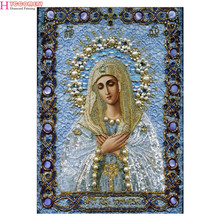 Pintura com miçangas para ponto cruz 6 imagem religiosa imagem 5d bordada com diamante mosaico para decoração de ano novo presente 2024 - compre barato