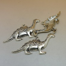 RONGQING 20pcs/lot Antique Silver Dinosaur Charms 62x28mm Big Metal Animal Pendant Jewelry Findings 2024 - buy cheap