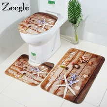 Zeegle-alfombra de baño con esteras, tapete de baño con estampado de madera, antideslizante, 3 uds. 2024 - compra barato