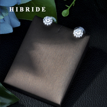 HIBRIDE 2017 Trendy Style AAA Cubic Zircon Earrings White Gold Color Men Women Stud Earrings E-124 2024 - buy cheap