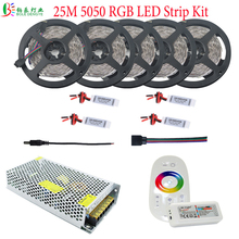 Tira de luces LED RGB 5050 de 30M, cinta de diodos impermeable de 20M, 15M, 10M, 25M + 2,4G, amplificador de controlador RF RGB, fuente de alimentación de 12V, Kit completo 2024 - compra barato