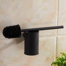 New Modern Black Toilet Brush Wall-mounted Stainless Steel Toilet Brush Holder Bathroom Hotel Personality Hardware Pendant 2024 - buy cheap