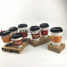 500pcs Disposable Coffee Takeout Holder Cafe Milk Restaurant Packing Tools Holders Take Away Drinks Shelf 2024 - buy cheap