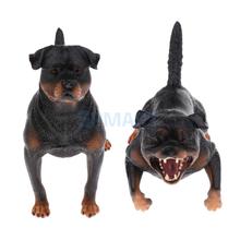2pcs Simulation Wildlife Animal Model Rottweiler Dog Pet Action Figures Kid Educational Toy Home Figurines Collectibles Decor 2024 - buy cheap