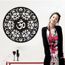 Adorno de Mandala Indidan geométrico Om Lotus, Adhesivo de pared de vinilo, decoración del hogar, tamaño de 56x56cm 2024 - compra barato