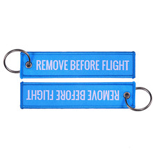 Remove Before Flight Chaveiro llaveros cadenas tejidas etiqueta para llave etiqueta rótulo de equipaje cadena azul llavero para regalos de aviación 2024 - compra barato