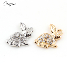 21*20mm Zinc Alloy Crystal Animals Rabbit Charms For Jewelry Makings Diy Rabbit Pendant Charms 2024 - buy cheap