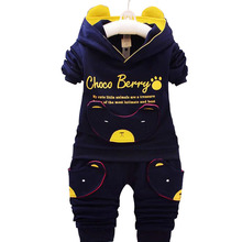 2021 New Chidren Kids Boys Clothing Set Autumn Winter 2 Piece Sets Hooded Coat Suits Baby Boys Fall Clothes 12 Month-3 Years Old 2024 - buy cheap