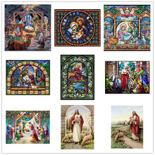 Pintura de diamante totalmente de strass quadrado religioso diamante 3d bordado ponto de cruz 5d presente mosaico faça-você-mesmo decoração de casa 2024 - compre barato