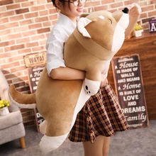 80/100cm Cotton Lying Stuffed Big Toys Shiba Inu Dog Doll Eiderdown Pop Lovely Animal Children Birthday Gift Corgi Plush Pillow 2024 - buy cheap