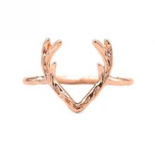 2018 New Fashion Jewelry Animal Deer Antler Rings for Women Valentine Gift Wedding Rose Gold Female Finger Ring bague femme Hot 2024 - buy cheap