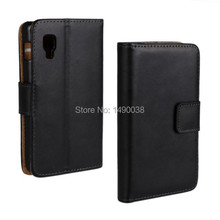 High Quality Genuine Leather Wallet Cover Case for LG Optimus L4 II with Stand Style and Card Holder Phone Case Free 2024 - buy cheap