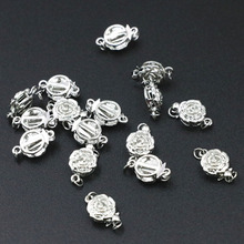 Ganchos com fecho flor rosa 5 peças, para fazer joias diy colar pulseira liga de prata-cor acessórios de atacado busca a85 2024 - compre barato