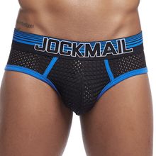 JOCKMAIL Mesh mens bikini Gay underwear Sexy mens string bikini briefs cuecas calzoncillos hombre slip panties Black colorful 2024 - buy cheap