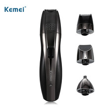 Профессиональная машинка для стрижки волос Kemei 3 в 1, перезаряжаемый триммер для носа, бороды, ушей, бакенбардов, триммер для волос, Парикмахерская Машинка для бритья 2024 - купить недорого