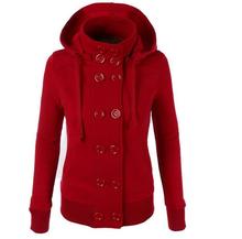 Womens Hoodies and Sweatshirts 2017 Autumn Winter Female Hooded Warm Overcoat Zipper Horn Button Long Coat Moletom 2024 - buy cheap