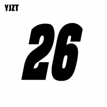 YJZT-pegatinas de vinilo para decoración de coche, calcomanía con diseño de número 26, color negro/plateado, 15CM x 14,1 CM, C11-0867 2024 - compra barato