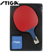 Raquete de tênis de mesa stiga pro tubo genuíno, 5 estrelas, alta qualidade, raquete de ping pong com braçadeiras, lâmina de carbono 2024 - compre barato