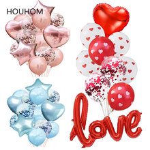 Moda de la boda globo redondo confeti Ballon globos de corazón decoraciones de fiesta de cumpleaños de niños adultos fiesta globo de aire Baloes 2024 - compra barato