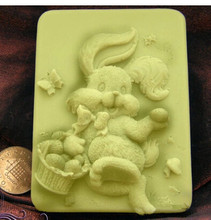 Hot 3D Easter Bunny /rabbit shape handmade soap mold animal candle molds silicon mould Chocolate Candy Moulds Form of Cake 2024 - buy cheap